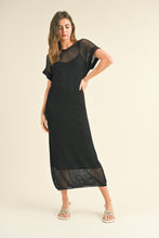 Load image into Gallery viewer, BLACK NET KNITTED DRESS