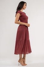 Load image into Gallery viewer, RASPBERRY SMOCKED TIERED DRESS