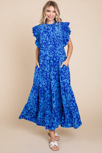 BLUE PRINT MAXI DRESS