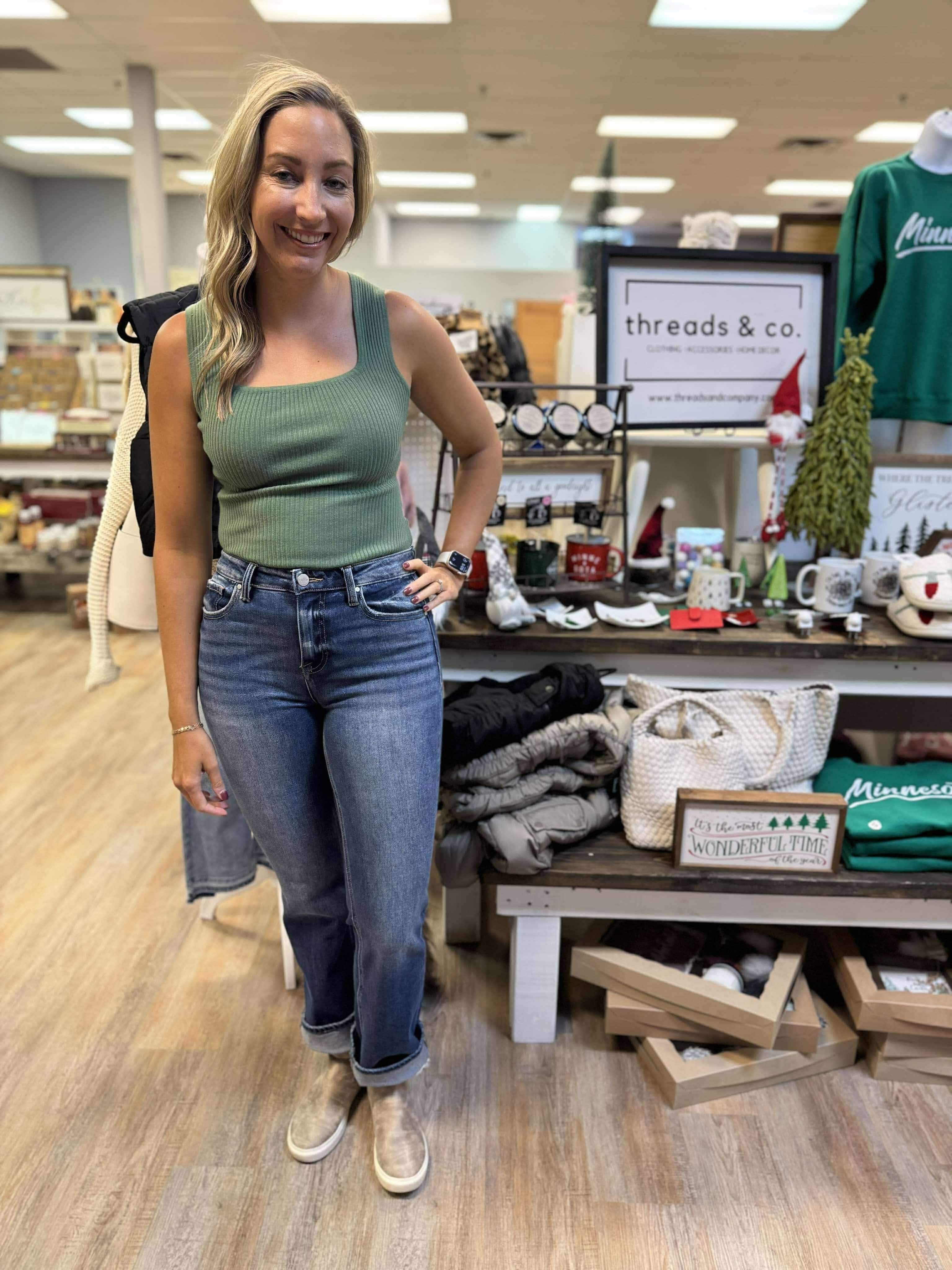 SAGE SQUARE NECK BODYSUIT
