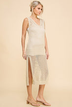 Load image into Gallery viewer, GOLD OPEN WEAVE SWEATER COVERUP