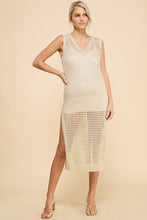 Load image into Gallery viewer, GOLD OPEN WEAVE SWEATER COVERUP