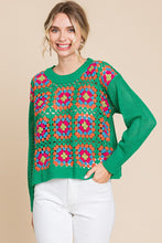 Load image into Gallery viewer, GREEN CROCHET KNIT TOP