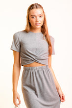 Load image into Gallery viewer, GREY CROP TOP + SKIRT SET
