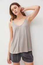 Load image into Gallery viewer, FLOWY V-NECK TANK (GREY BROWN)