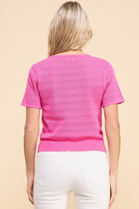 PINK POINTELLE TOP