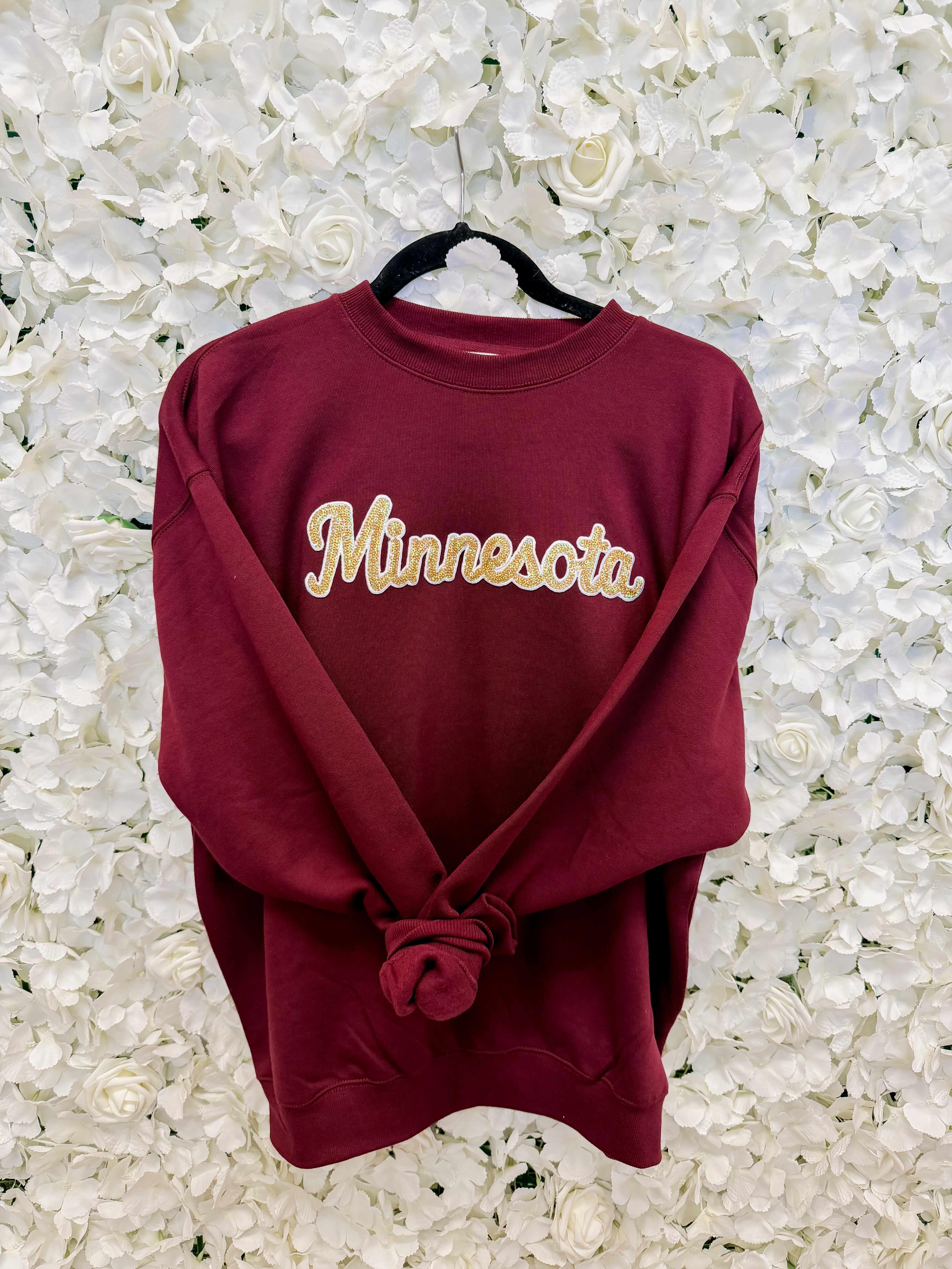 Minnesota Sequins Maroon Crew
