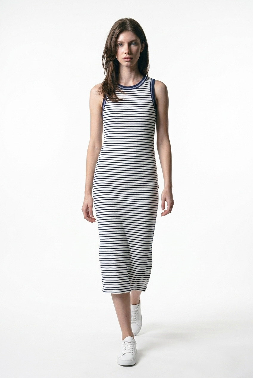 Navy + White Stripe Dress – Threads & Co