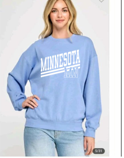 MINNESOTA MN PERIWINKLE CREW SWEATSHIRT