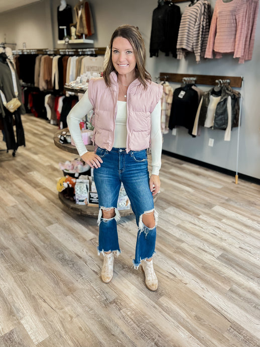 BLUSH BOW CROP VEST