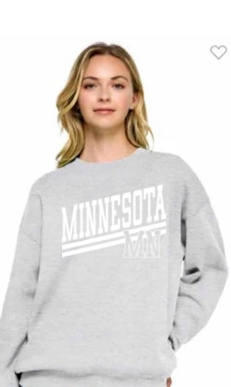 MINNESOTA MN GREY CREW SWEATSHIRT