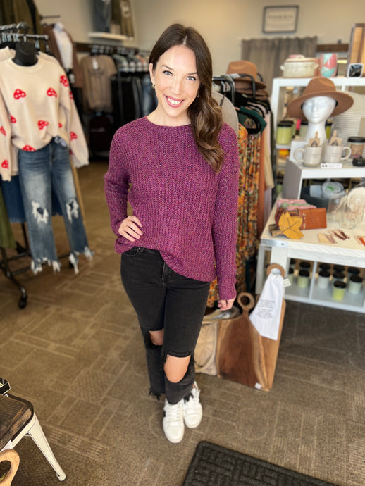 PURPLE MARLED SWEATER (all sales final)