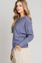 Load image into Gallery viewer, BLUE IRIS MIXED TEXTURE SWEATER