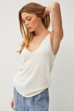 Load image into Gallery viewer, IVORY V-NECK MESH KNITTED TANK