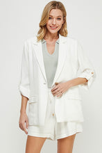 Load image into Gallery viewer, WHITE SOFT LINEN BLAZER