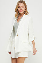 Load image into Gallery viewer, WHITE SOFT LINEN BLAZER