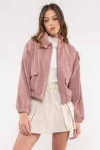 Load image into Gallery viewer, MAUVE CORDUROY ZIP UP JACKET