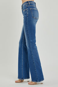 RISEN: MID RISE SKINNY BOOTCUT JEANS