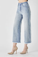 Load image into Gallery viewer, RISEN: HIGH RISE FRAYED ANKLE WIDE JEANS
