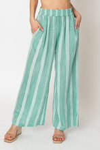 Load image into Gallery viewer, GREEN STRIPED PANTS