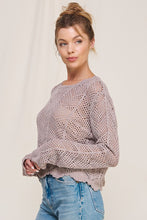 Load image into Gallery viewer, MOCHA POINTELLE SWEATER