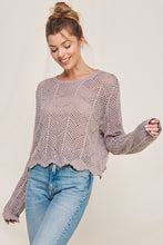 Load image into Gallery viewer, MOCHA POINTELLE SWEATER