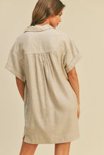 Load image into Gallery viewer, OATMEAL BUTTON DOWN SHIRT DRESS