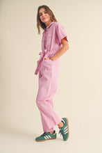 Load image into Gallery viewer, PINK UTILITY ROMPER