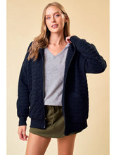 Load image into Gallery viewer, BLACK ZIP UP QUILTED JACKET