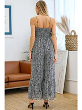 Load image into Gallery viewer, BLACK RUFFLED WIDE LEG ROMPER