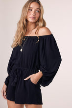 Load image into Gallery viewer, OFF SHOULDER BLACK ROMPER