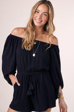 Load image into Gallery viewer, OFF SHOULDER BLACK ROMPER