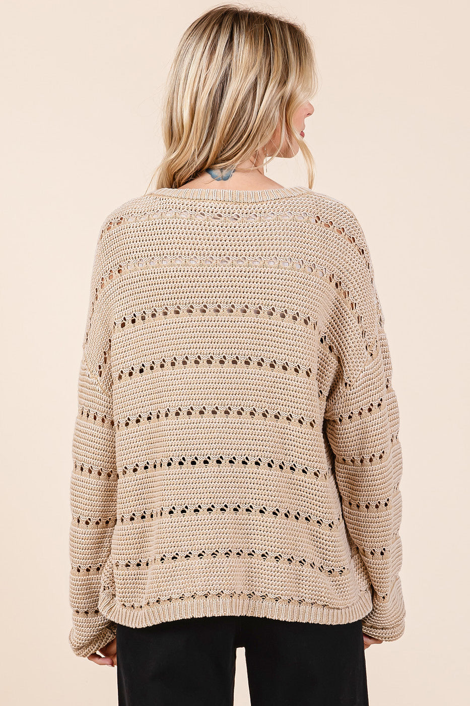 Oatmeal Mineral Wash Knit Sweater