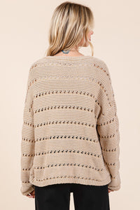 Oatmeal Mineral Wash Knit Sweater