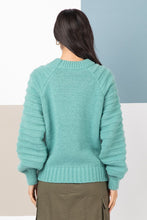 Load image into Gallery viewer, TEXTURED SLEEVE SWEATER SAGE