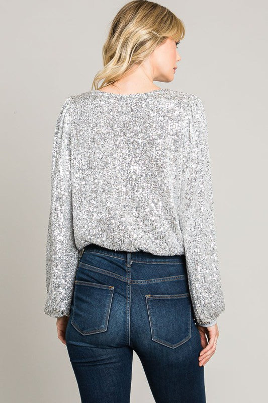 SILVER SEQUIN BODYSUIT – Threads & Co