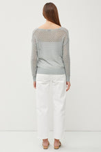 Load image into Gallery viewer, SLATE V-NECK CROCHET SWEATER