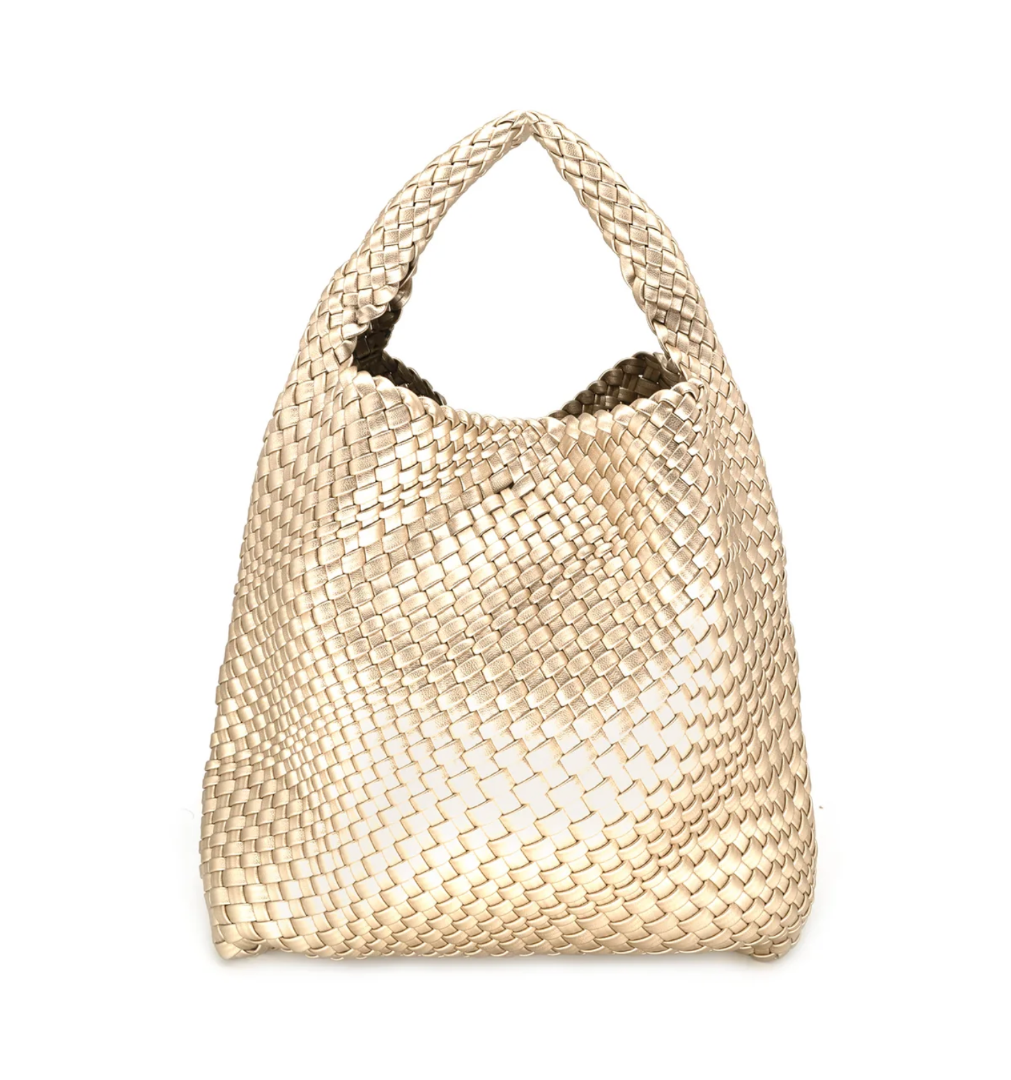 Champagne Woven Purse with Pouch