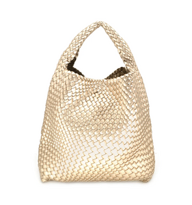 Champagne Woven Purse with Pouch