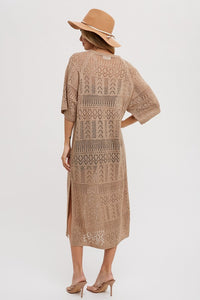 TAUPE OPEN KNIT COVER UP