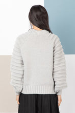 Load image into Gallery viewer, TEXTURED SLEEVE SWEATER GREY
