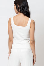 Load image into Gallery viewer, SQUARE NECK PADDED TANK TOP (WHITE)
