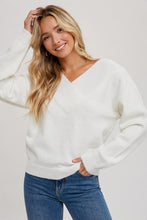 Load image into Gallery viewer, V-NECK SWEATER KNIT PULLOVER- Ivory