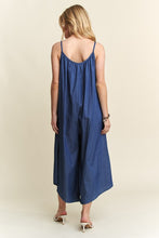 Load image into Gallery viewer, DENIM BLUE WIDE LEG ROMPER