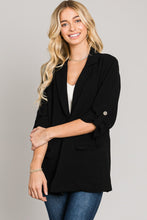 Load image into Gallery viewer, BLACK 3/4 SLEEVE BLAZER