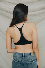 Load image into Gallery viewer, Seamless Lace Up Racer Back Bralette (BLACK)