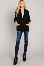 Load image into Gallery viewer, BLACK 3/4 SLEEVE BLAZER