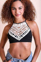 Load image into Gallery viewer, Crochet Lace High Neck Bralette (BLACK)