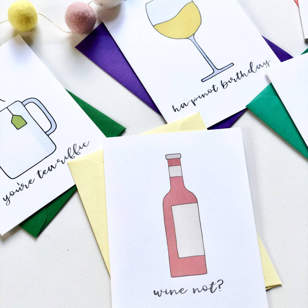 Pun Fun Cards - Put On Your Drinking Cap Greeting Cards Set