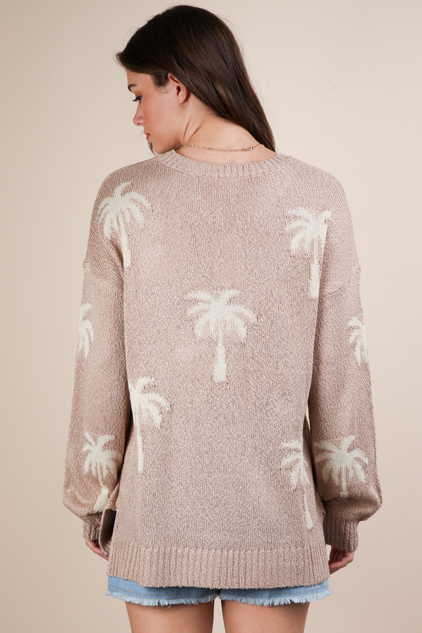 OVERSIZED PALM TREE SWEATER